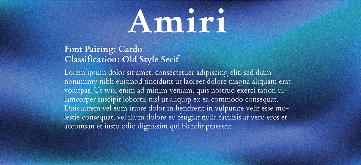 font pairing amiri cardo stimulus advertising typography graphic design services