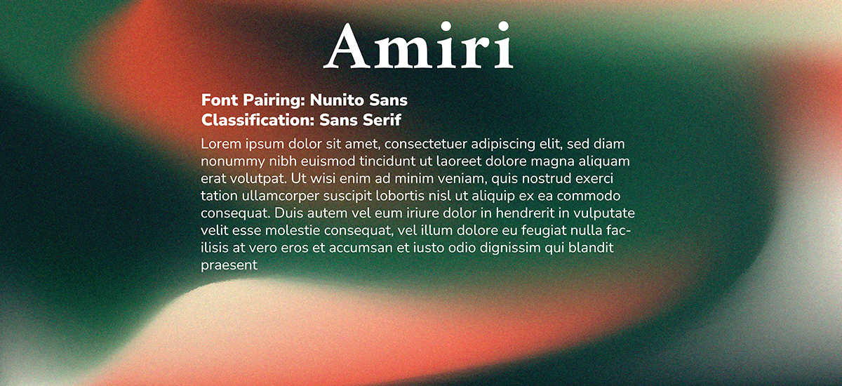 font pairing amiri nunito sans stimulus advertising typography graphic design services