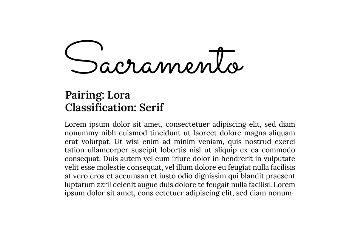 stimulus advertising sacramento font pairing blog graphic design typography script font lora body text