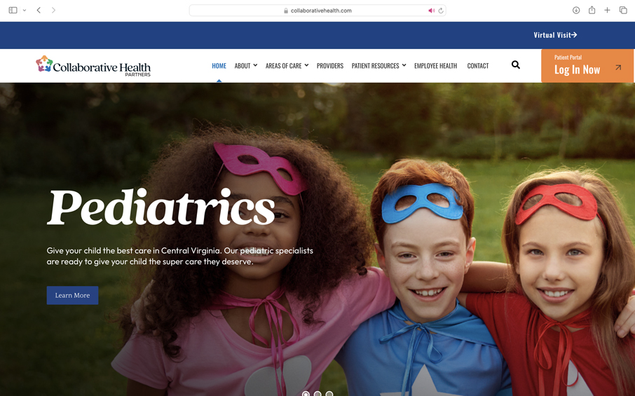 collaborative health partners healthcare website design home page