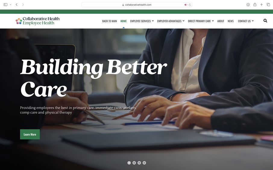 collaborative health partners employee health medical practice website design